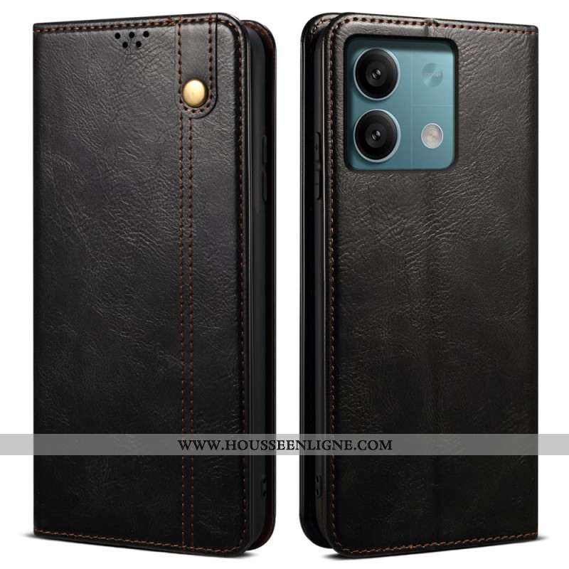 Flip Cover Xiaomi Redmi Note 13 5G Simili Cuir Ciré