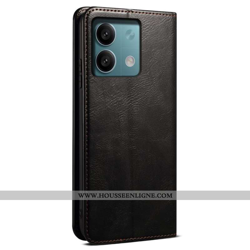 Flip Cover Xiaomi Redmi Note 13 5G Simili Cuir Ciré