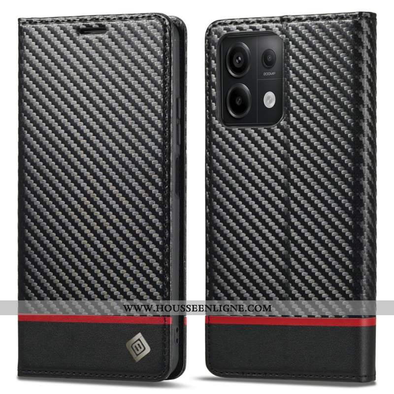 Flip Cover Xiaomi Redmi Note 13 Pro 4G / Poco M6 Pro 4G Fibre Carbone LC.IMEEKE