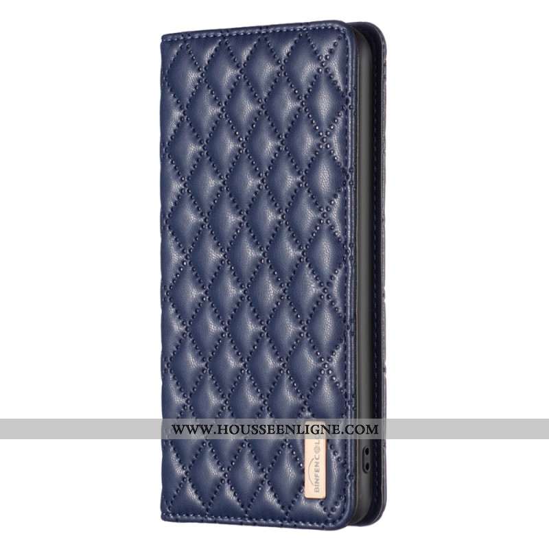 Flip Cover Xiaomi Redmi Note 13 Pro 4G / Poco M6 Pro 4G Matelassée BINFEN COLOR