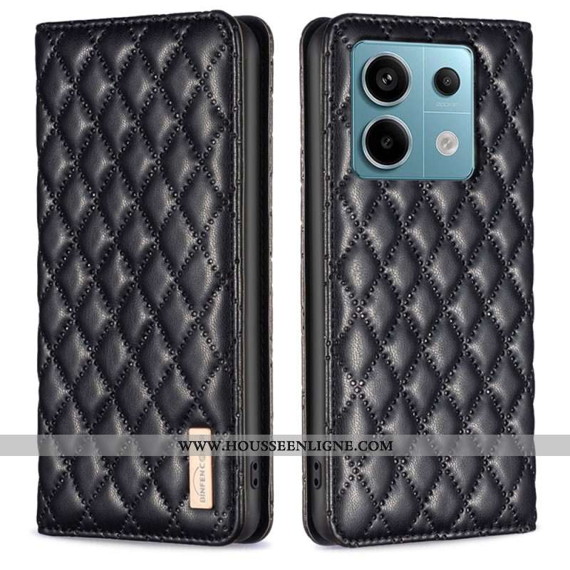 Flip Cover Xiaomi Redmi Note 13 Pro 4G / Poco M6 Pro 4G Matelassée BINFEN COLOR