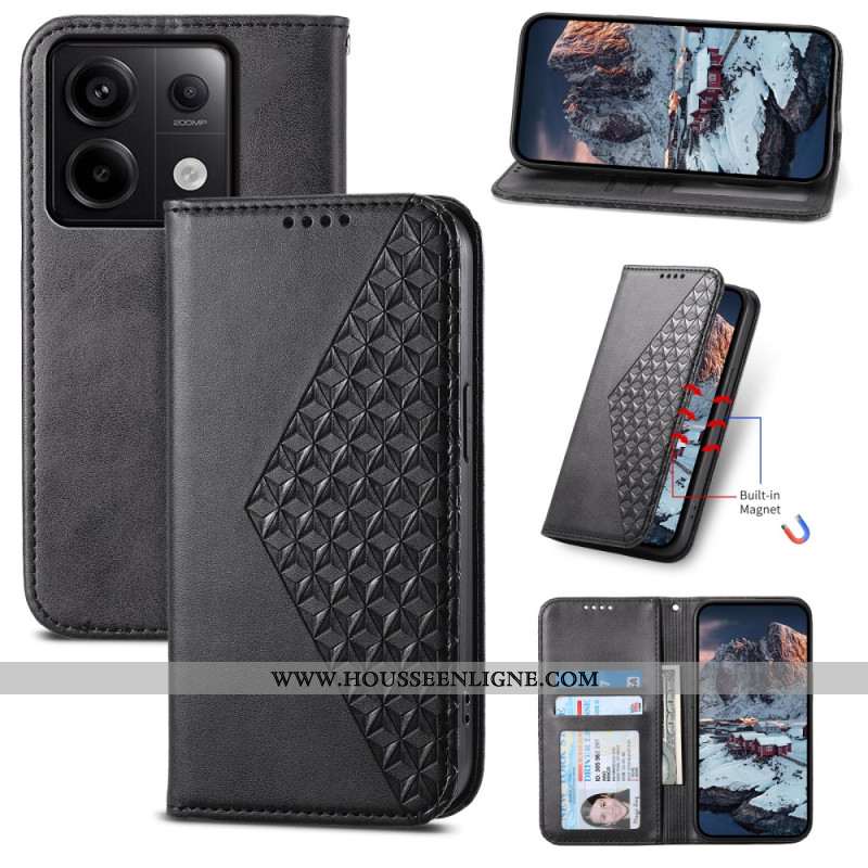 Flip Cover Xiaomi Redmi Note 13 Pro 5G / Poco X6 5G Motif Losanges avec Lanière