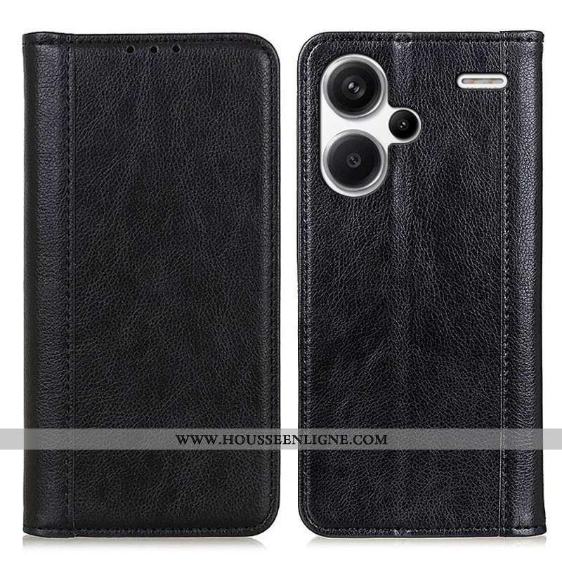 Flip Cover Xiaomi Redmi Note 13 Pro Plus 5G Cuir Fendu Rétro