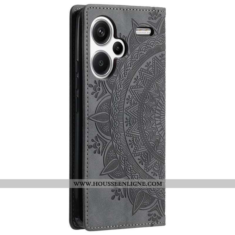 Flip Cover Xiaomi Redmi Note 13 Pro Plus 5G Effet Daim Mandala