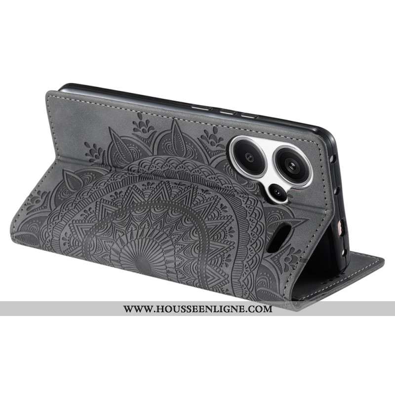 Flip Cover Xiaomi Redmi Note 13 Pro Plus 5G Effet Daim Mandala