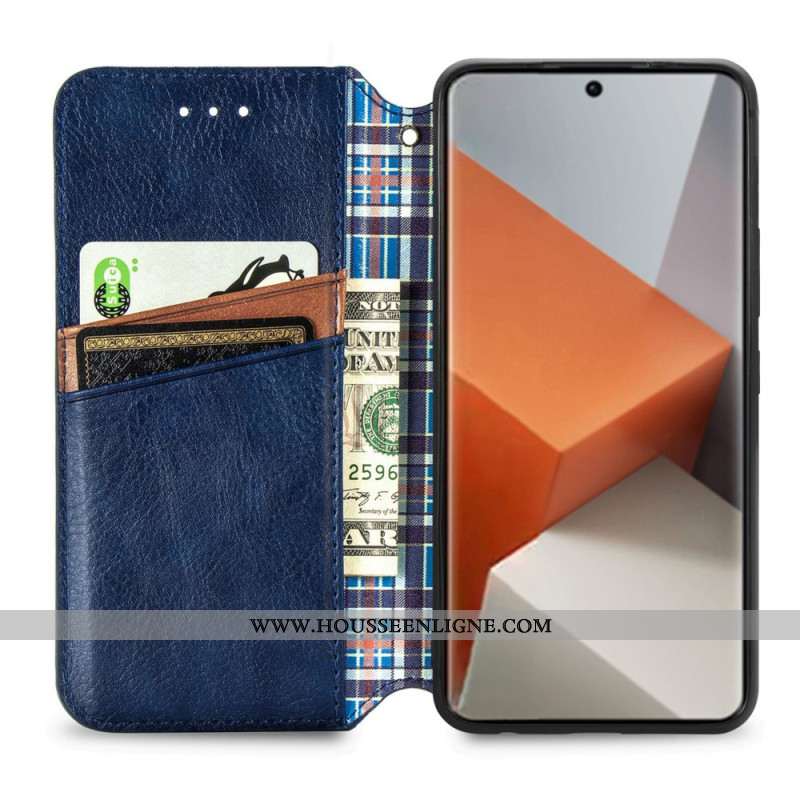 Flip Cover Xiaomi Redmi Note 13 Pro Plus 5G Vintage Motif Losange