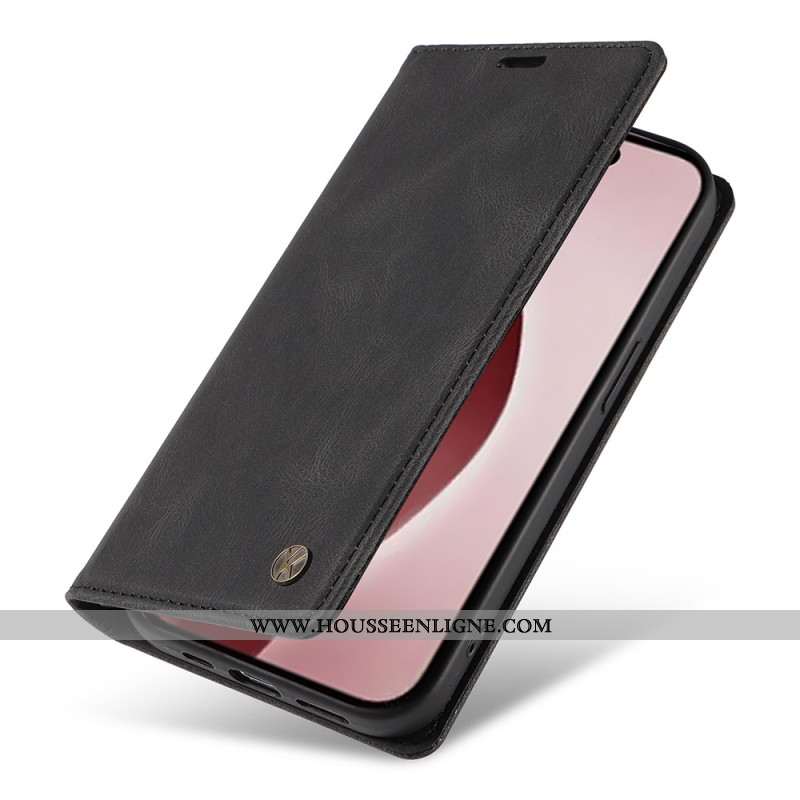 Flip Cover iPhone 16 Pro Effet Daim YIKATU