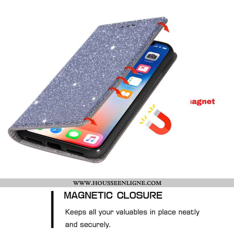 Flip Cover iPhone 16 Pro Paillettes