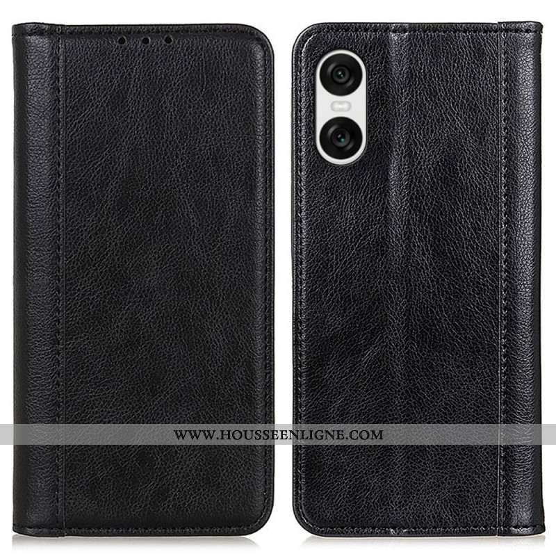 Flip CoverSony Xperia 10 VI Cuir Fendu