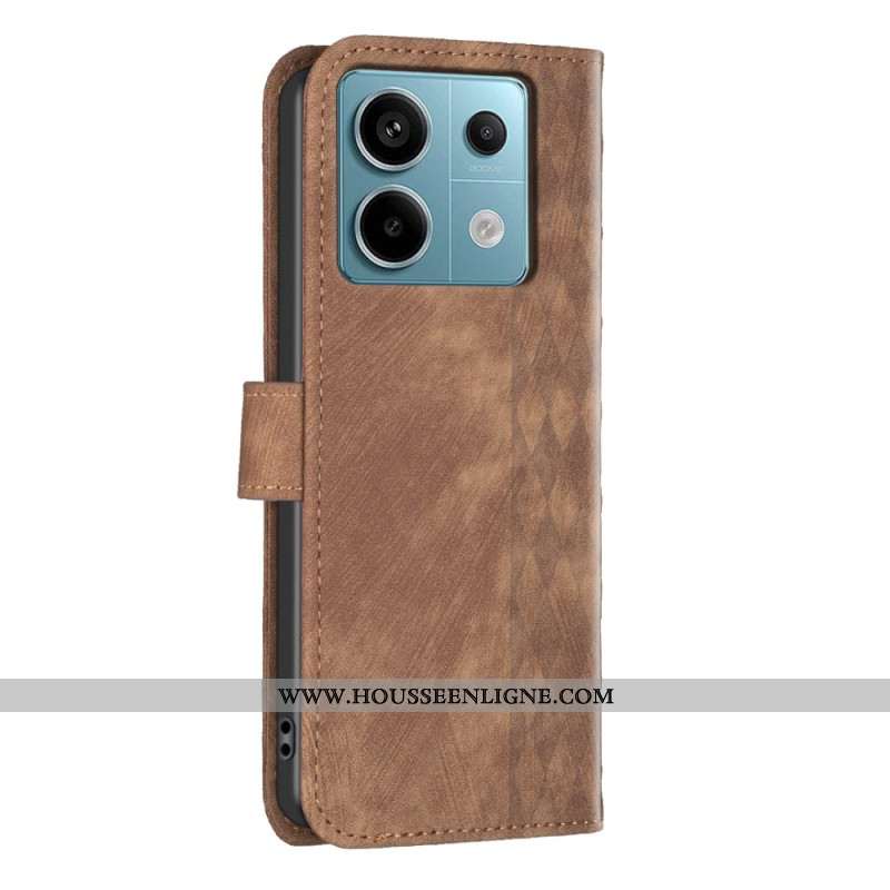 Housse Flip Cover Xiaomi Redmi Note 13 Pro 5G / Poco X6 5G BINFEN COLOR Frise losanges