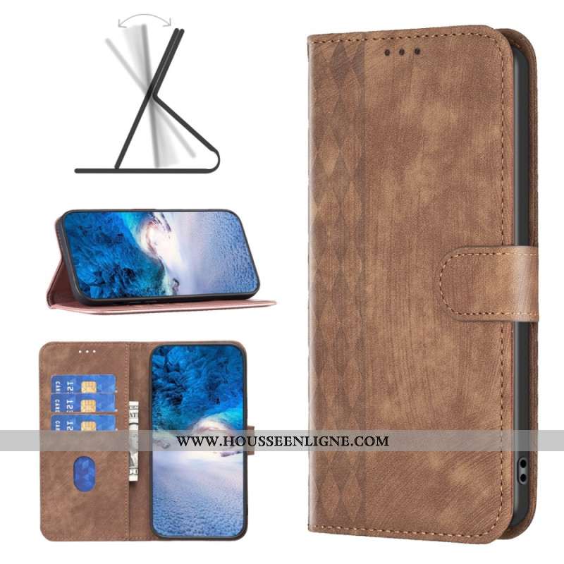 Housse Flip Cover Xiaomi Redmi Note 13 Pro 5G / Poco X6 5G BINFEN COLOR Frise losanges