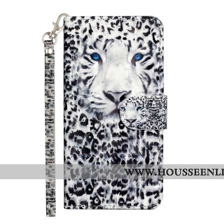 Housse Galaxy S24 5G Léopard avec Lanière