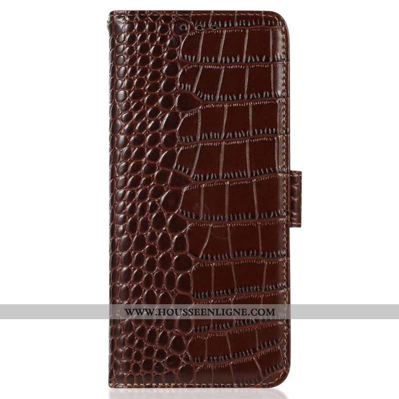 Housse Huawei Nova 11 Pro Texture Crocodile Blocage RFID