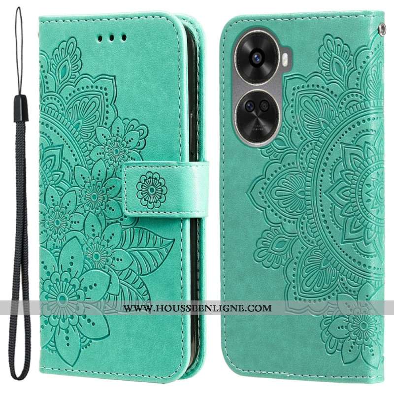 Housse Huawei Nova 12 SE Motif Floral à Lanière