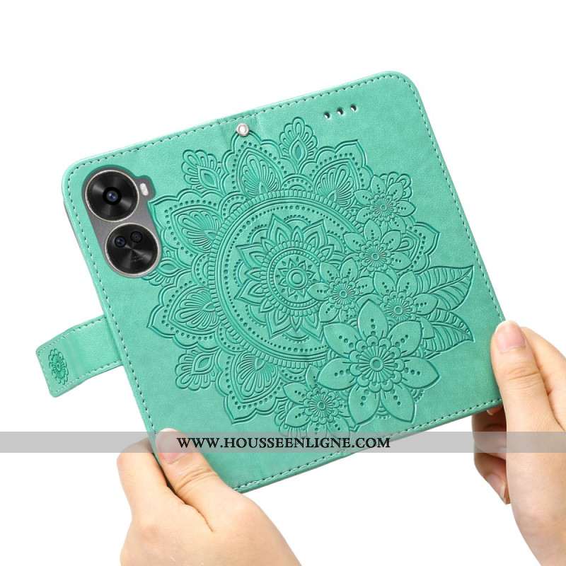 Housse Huawei Nova 12 SE Motif Floral à Lanière