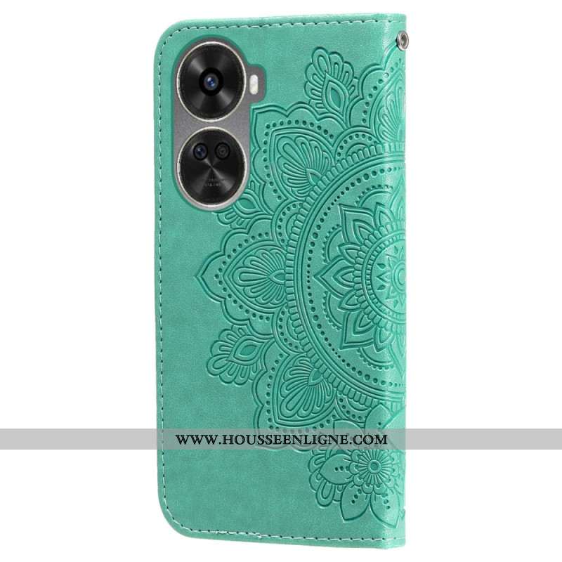 Housse Huawei Nova 12 SE Motif Floral à Lanière