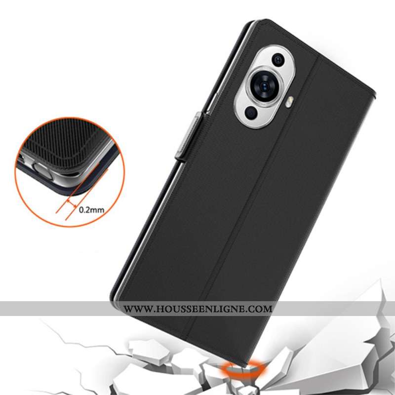 Housse Huawei Nova 12S Miroir et Porte-Cartes Frontal