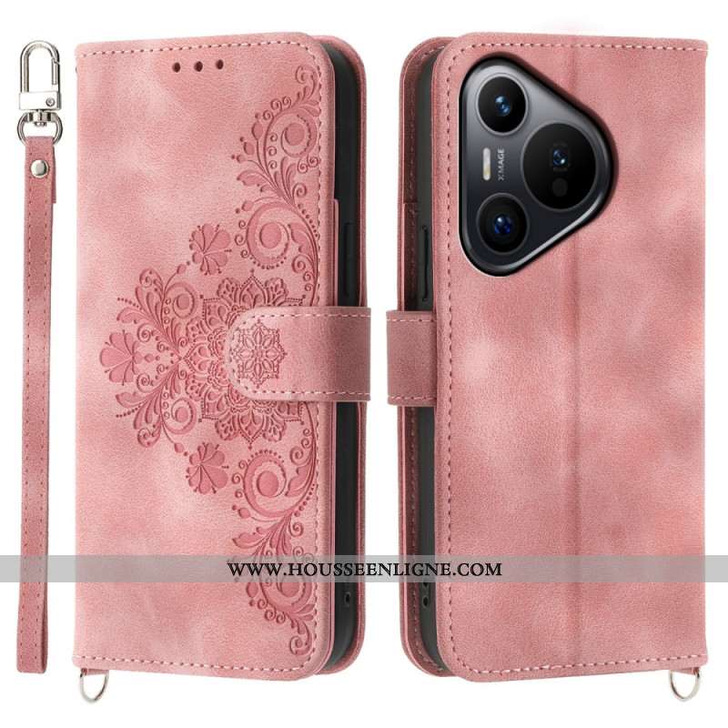 Housse Huawei Pura 70 Dentelle avec Lanière et Bandoulière