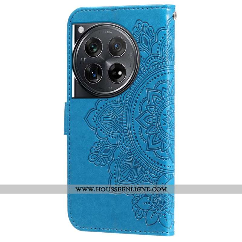 Housse OnePlus 12 5G Fleur Motif Floral à Lanière