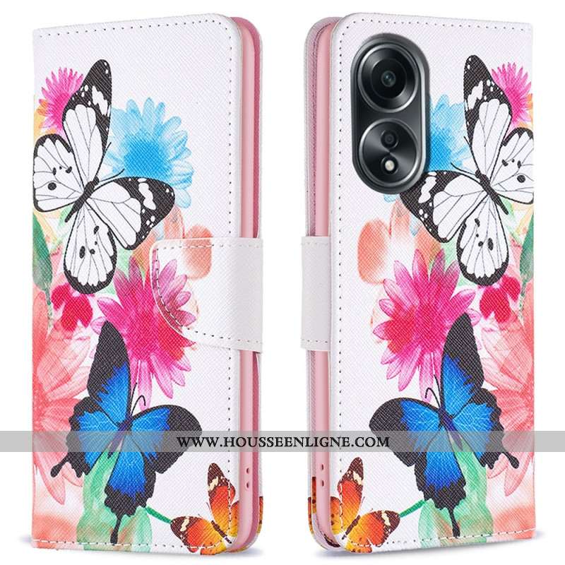 Housse Oppo A58 / A98 5G Deux Papillons