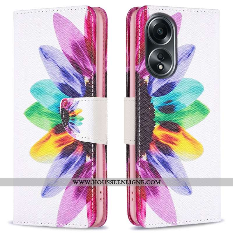 Housse Oppo A58 / A98 5G Fleur Aquarelle