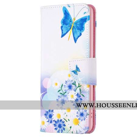 Housse Oppo A58 / A98 5G Papillon et Fleurs Aquarelle