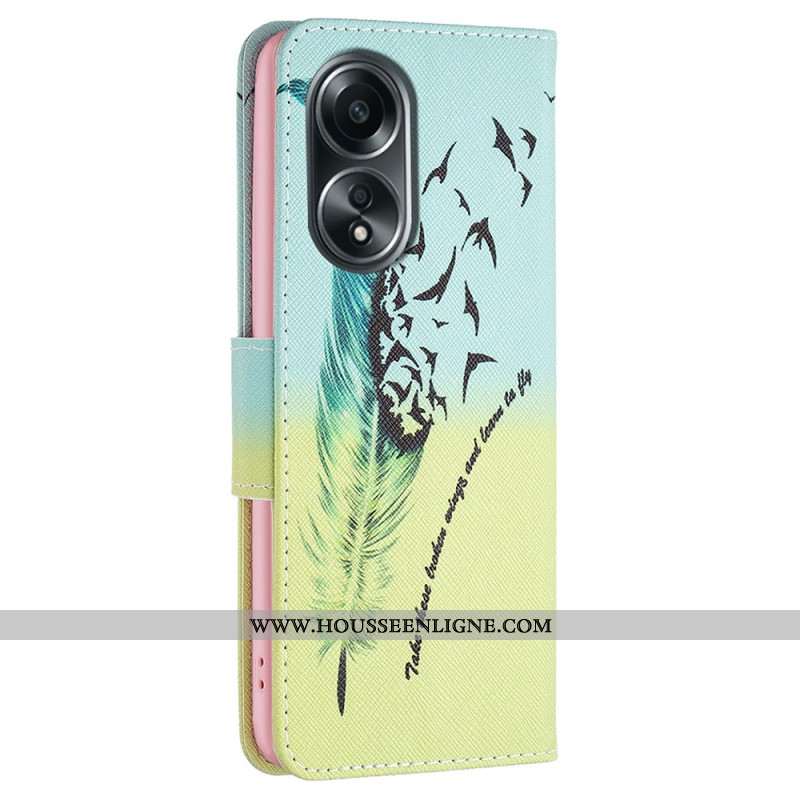 Housse Oppo A58 / A98 5G Plume et Oiseaux