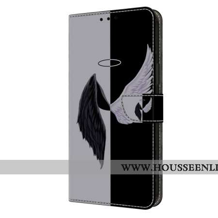 Housse Oppo A98 5G Ailes Noires et Blanches