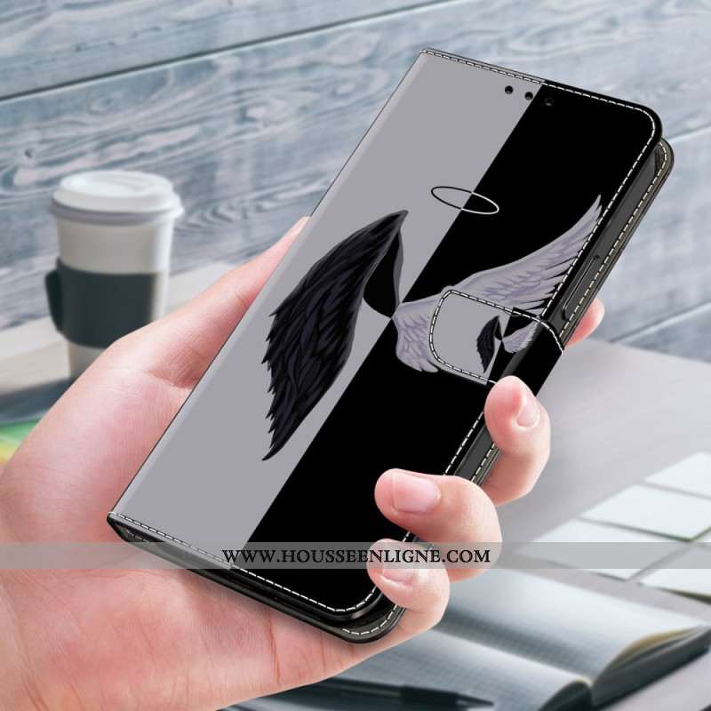 Housse Oppo A98 5G Ailes Noires et Blanches