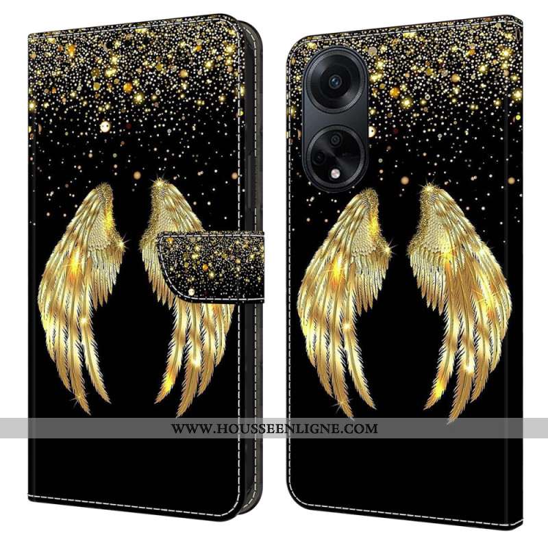 Housse Oppo A98 5G Ailes d'Or