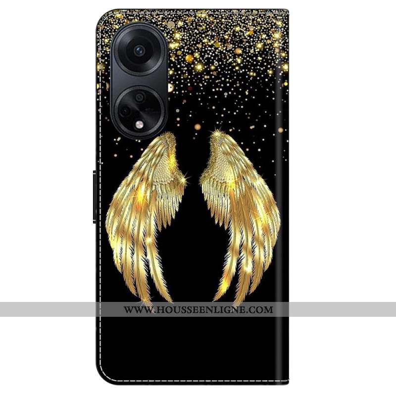 Housse Oppo A98 5G Ailes d'Or