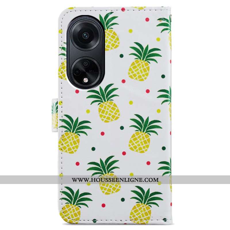 Housse Oppo A98 5G Ananas à Lanière