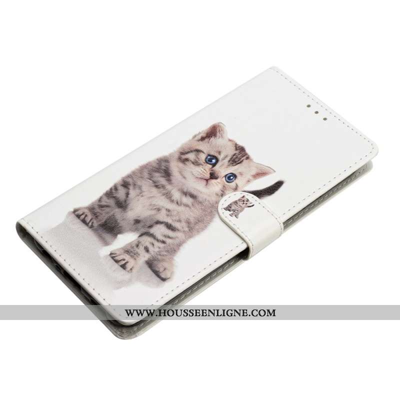 Housse Oppo A98 5G Chat Mignon à Lanière