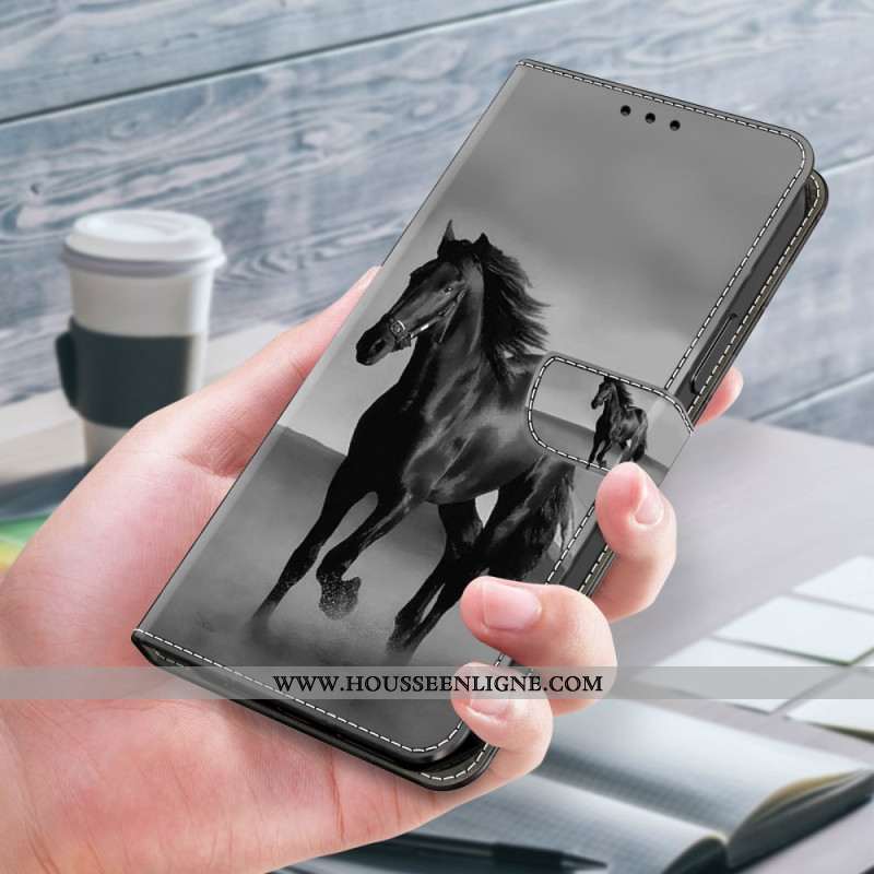 Housse Oppo A98 5G Cheval Noir