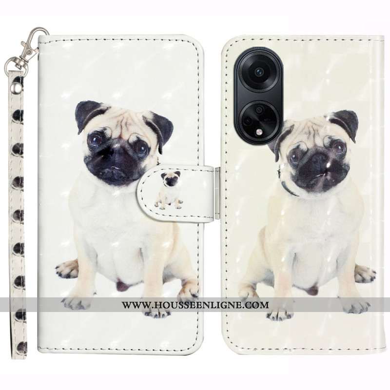 Housse Oppo A98 5G Chien à Lanière