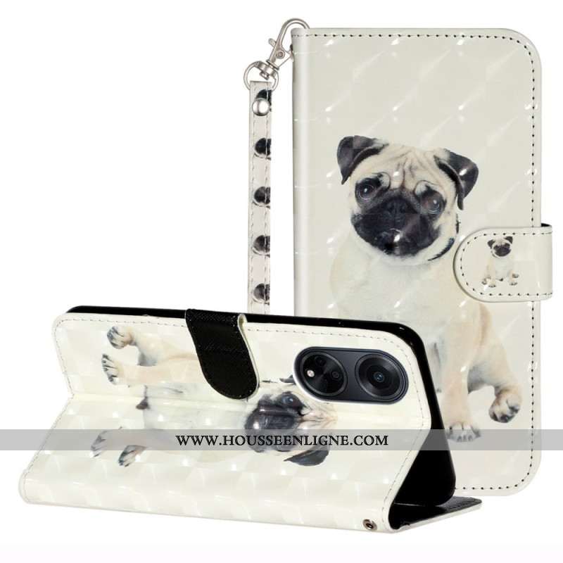 Housse Oppo A98 5G Chien à Lanière