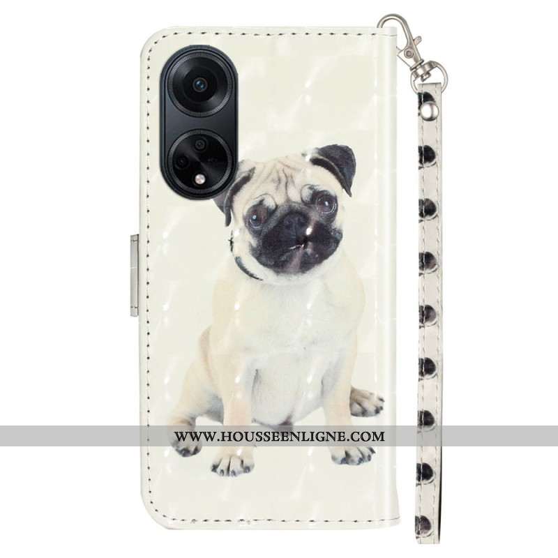 Housse Oppo A98 5G Chien à Lanière