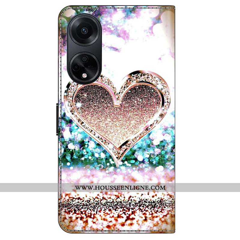 Housse Oppo A98 5G Coeur de Diamant Rose