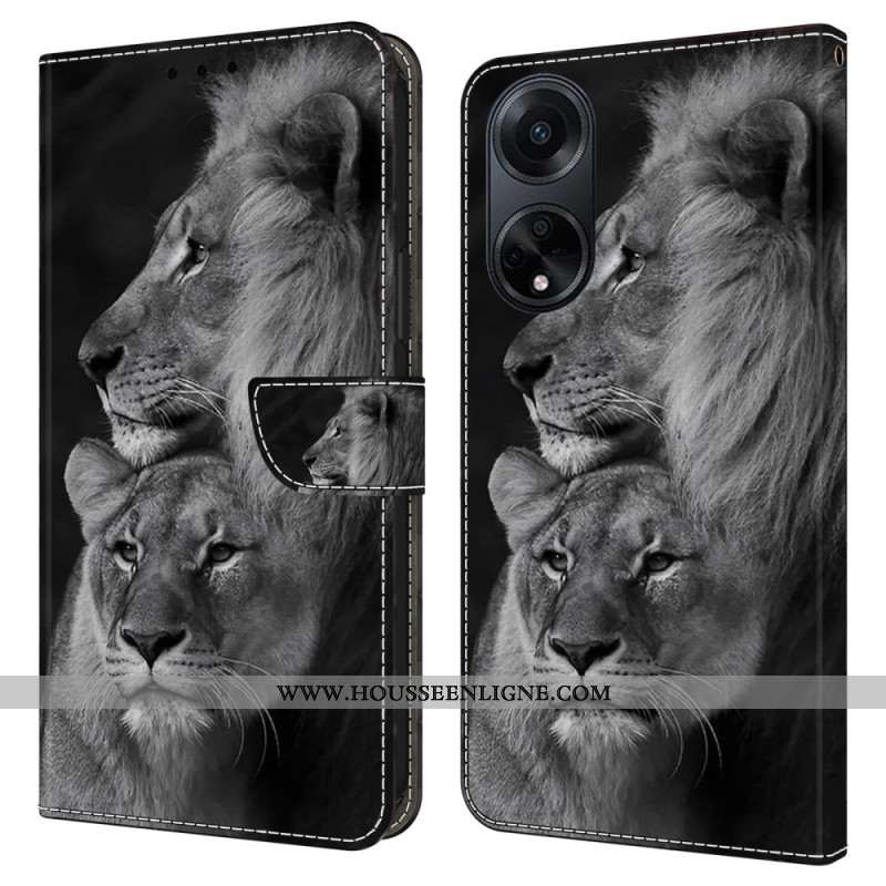 Housse Oppo A98 5G Couple de Lions