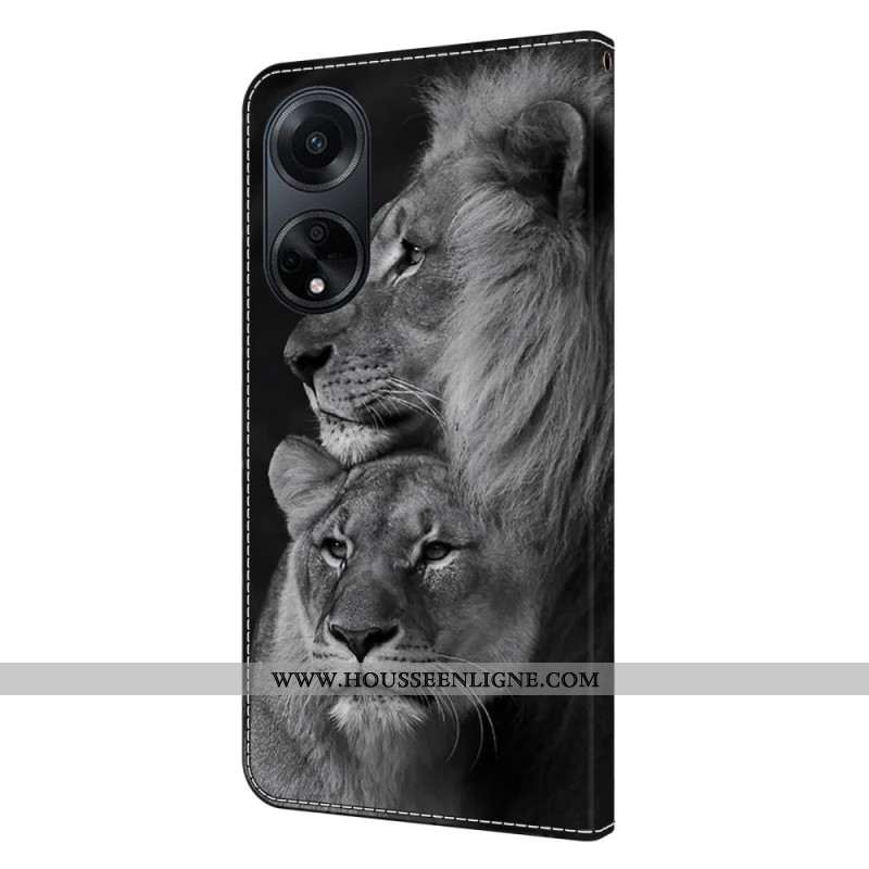 Housse Oppo A98 5G Couple de Lions