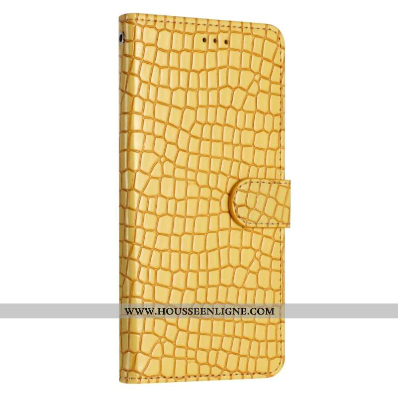 Housse Oppo A98 5G Crocodile avec Lanière