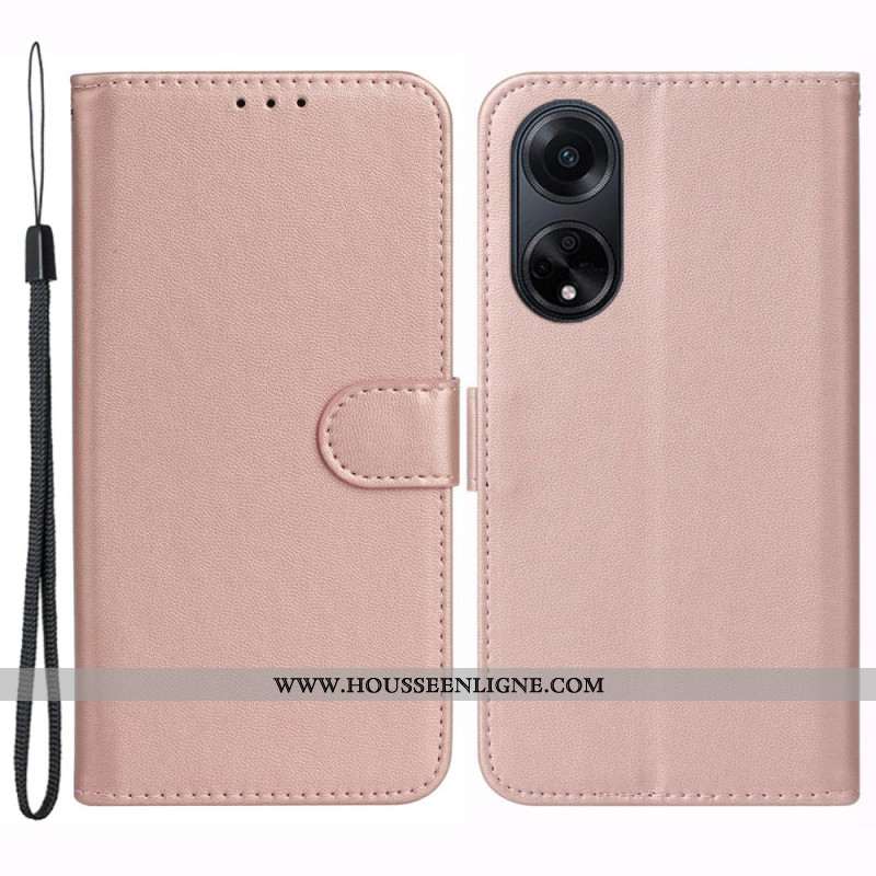 Housse Oppo A98 5G Effet Cuir à Lanière