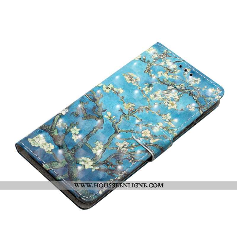 Housse Oppo A98 5G Fleur d'Abricot 3D à Lanière