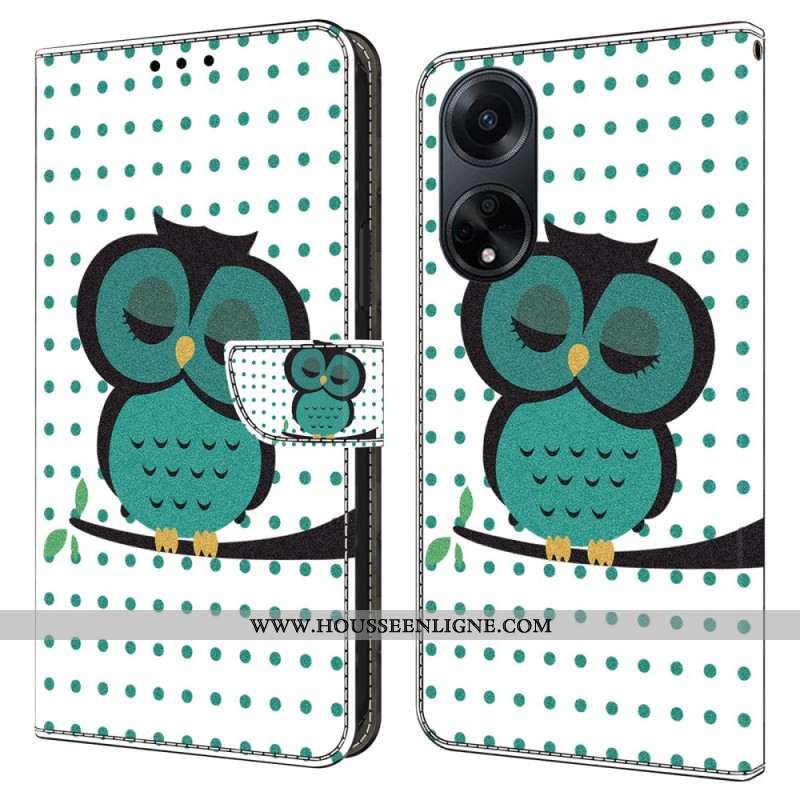 Housse Oppo A98 5G Hibou Endormi