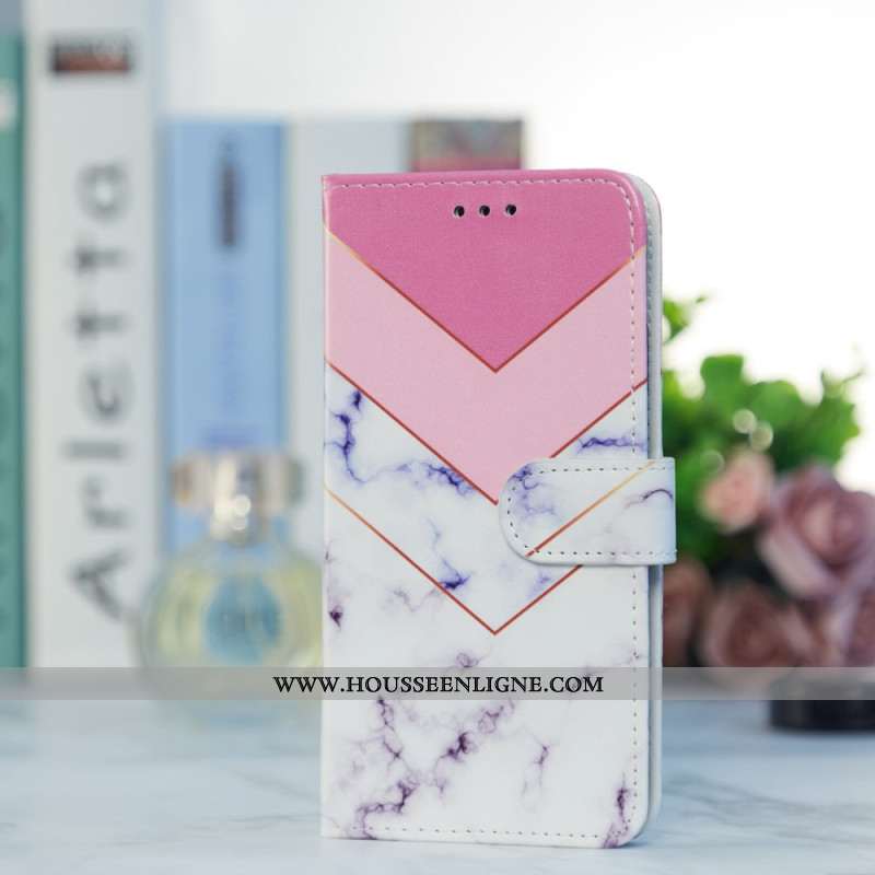 Housse Oppo A98 5G Marbre Fumé à Lanière