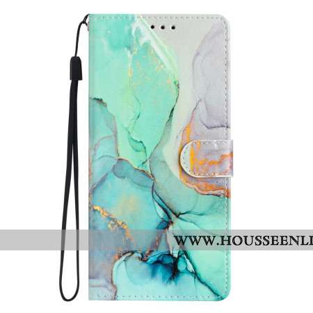 Housse Oppo A98 5G Marbre Vert à Lanière