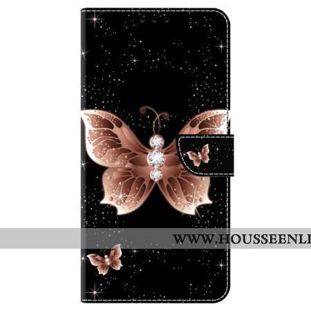 Housse Oppo A98 5G Papillon Diamant Rose