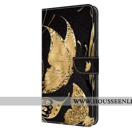 Housse Oppo A98 5G Papillon Doré