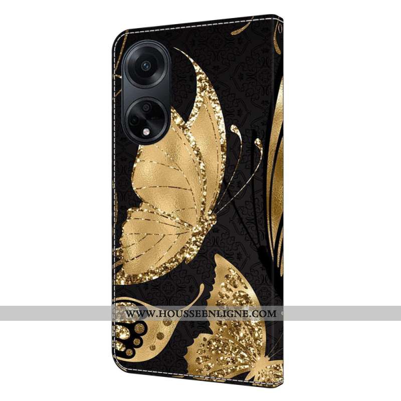 Housse Oppo A98 5G Papillon Doré