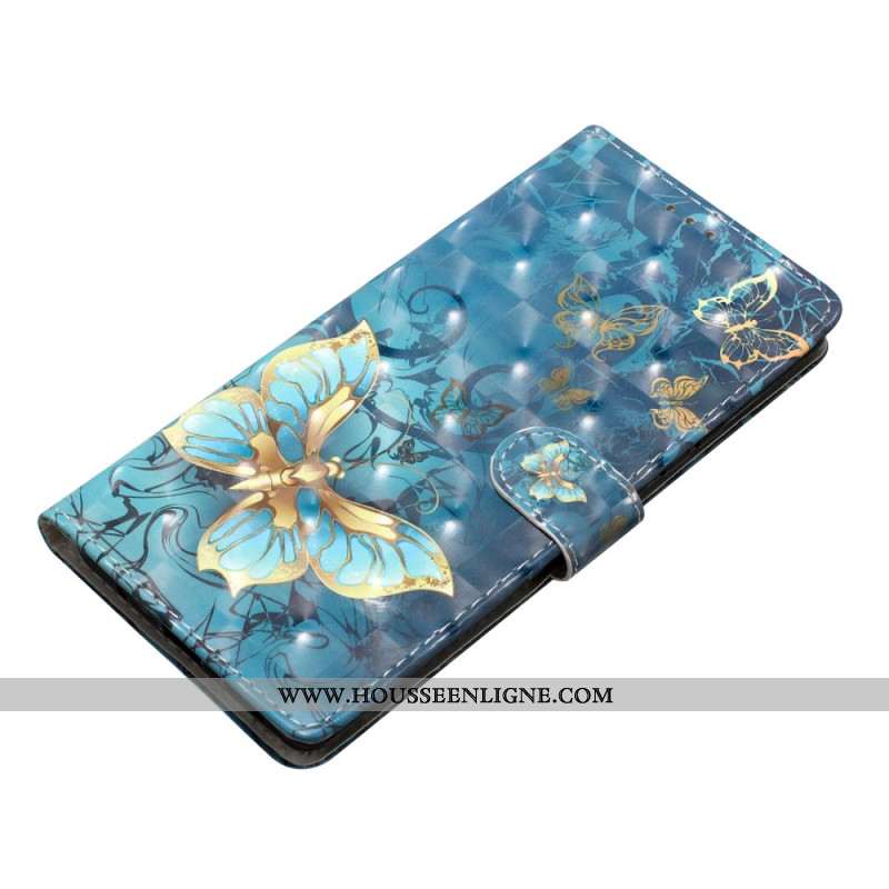 Housse Oppo A98 5G Papillons 3D à Lanière